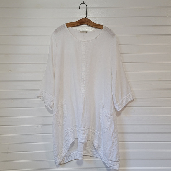 Lungo L'arno | Tops | Lungo Larno Plus Size 2x Linen Long Kimono Tunic ...
